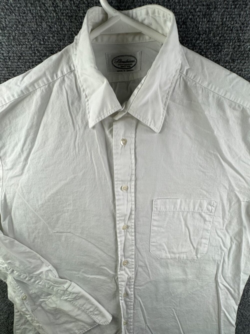 VTG Stenstroms Button Up Shirt Adult Long Sleeve Cotton Sweden Made White 39